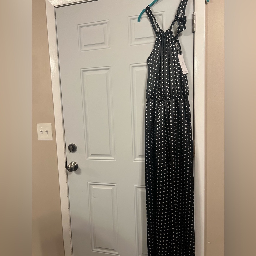 Polka dot Agatha Webers silk/polyester/elastane jumpsuit. Size 10. NWT